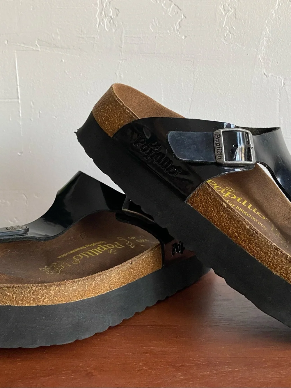 Lot 2 Pre-owned Papillio Gizeh Platform Sandal in Black and White 38/7 Women’s